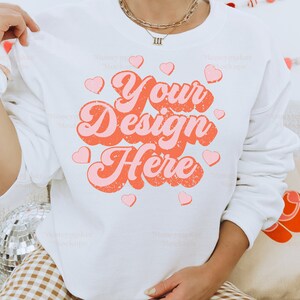 Valentines Day Mockup | Gildan 1800 White Mock Up | Valentines Day Shirt Mockup | Sweatshirt Mockup | Oversized Sweatshirt Mockup