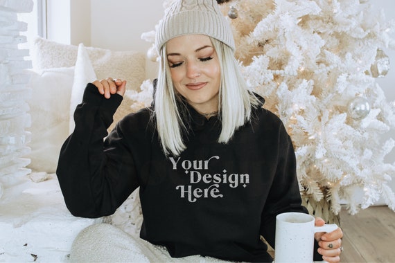 Buy Christmas Mockup Black Gildan 18500 Mockup Holiday Sweatshirt Mockup Christmas Hoodie Mockup Winter Mockup Hoodie Mockup Online in India Etsy