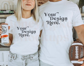 Bella Canvas 3001 White Mockup | Gameday Mockup | Sports Mockup | Mens Shirt Mockup | Superbowl Mock | Football Mockup | Team Mockup