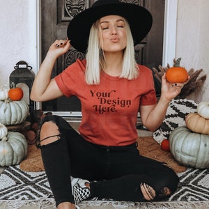 Rust Bella Canvas 3001 Mockup | Bella Canvas Rust | Fall Shirt Mockup | Autumn Mockup | Fall T-Shirt Mockup | Fall Mockup | Halloween Mockup