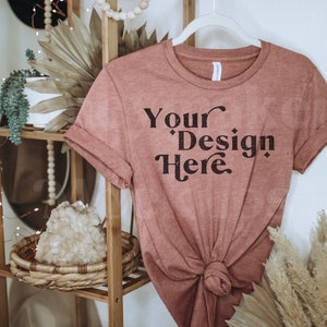 Bella Canvas 3001 Mockup | Bella Canvas Heather Mauve Shirt | Bella Canvas Tshirt Mockup | Heather Mauve Shirt Mockup | Hanging Mockup
