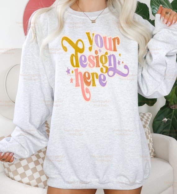 Gildan 18000 Mockup | Ash Gildan 18000 Mockup | Sweat Shirt Mockup | Sweatshirt Mockup | Oversized Sweatshirt Mock Up | Model Mockup