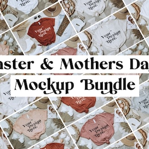 Bella Canvas 3001 Mockup Bundle | 3001 Mockup | Easter Mockup Bundle | Bella Canvas 3001 Print on Demand | Mothers Day Mockup Bundle