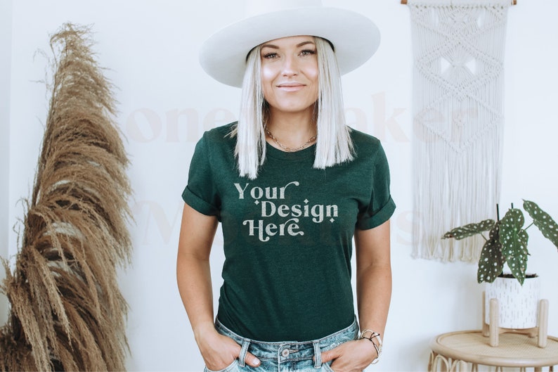 bella canvas heather emerald