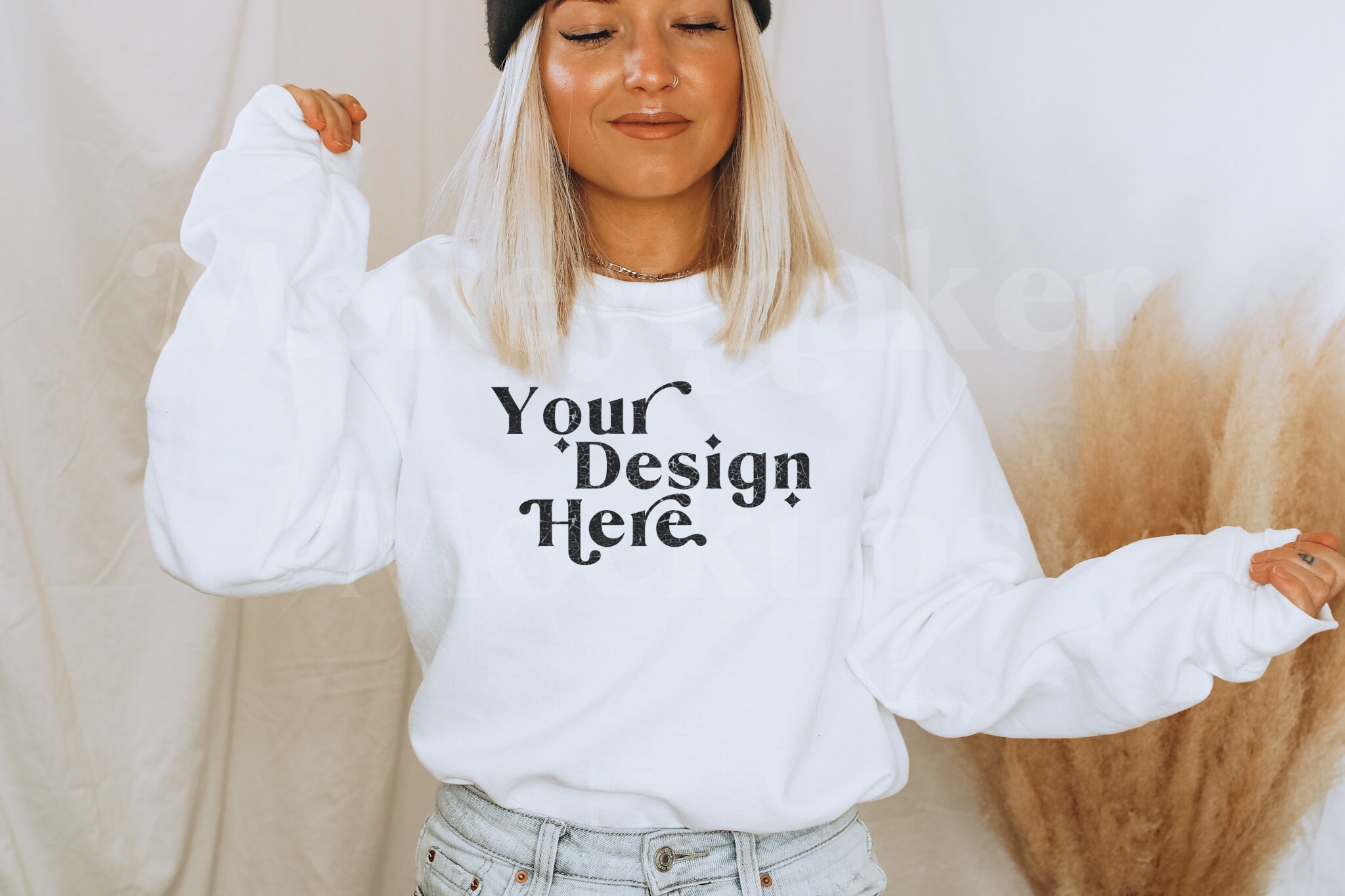 Gildan 18000 Mockup | Gildan White Sweatshirt Mockup | Sweatshirt Mod…