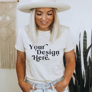 Bella Canvas 3001 Mockup | Bella Canvas White Shirt | Tshirt Mockup | White Shirt Mockup | Model Mockup