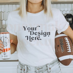 Bella Canvas White 3001 Mockup / Gameday Mockup / Sports Mockup / Team Mockup / Superbowl Mock / Football Mockup / Team Mockup / Team Mockup