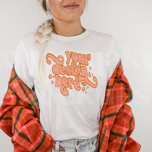 Bella Canvas 3001 Mockup | Bella Canvas White | Halloween Mockup | Autumn Mockup | Fall TShirt Mockup | Fall Mock Up | Cozy Fall Mockup