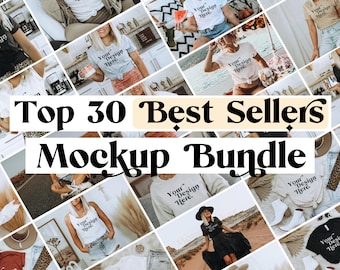 Best Seller Mockup Bundle | Bella Canvas 3001 Mockup Bundle | Gildan 18000 Mockup Bundle | Shirt Mockup Bundle | Model Mockups | Boho Mockup