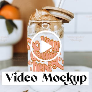 Glass Can Tumbler Mockup | Video Mockup Glass Can Mockup | 16 oz Glass Can Tumbler Mockup | Mug Mockup | Video Mockup | Coffee Cup Mockup