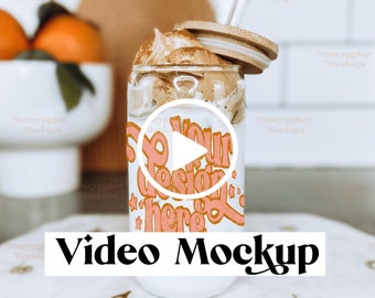 Glasdosen Mockup | Video Mockup Glasdosen Mockup | 16 Unzen Glasdose Becher Mockup | Tasse Mockup | Video Mockup | Kaffee Tasse Mockup