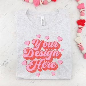 Valentines Day Mockup | Ash Bella Canvas 3001 Mockup | Valentines Shirt Mockup | Shirt Mockup | T-Shirt Mockup | Valentines Day Mockup