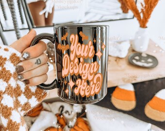 Halloween Mug Mockup 15 oz Black Coffee Mug Mockup | Mug Mockup | Black Coffee Mug Mockup | Black Mug Mockup