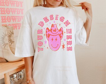 Western Mockup | Cowgirl Mock-Up | Gildan 64000 White Mockup | Oversized Shirt Mock-up | Concert Shirt Mockup | Western Shirt Mockup