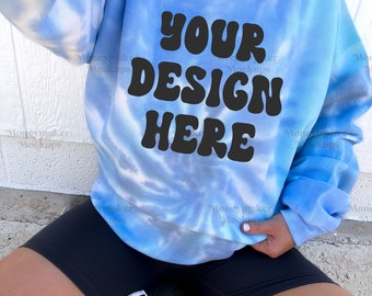 Colortone 8100 Mockup | Lagoon Colortone 8100 Sweatshirt Mockup | Lifestyle Mockup | Tie-dye Sweatshirt Mockup | Trendy Mockup