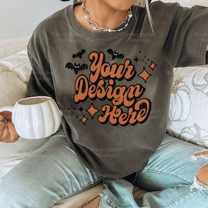 Fall Shirt Mockup Pepper Comfort Colors C1717 | Comfort Colors Mockup | Halloween Shirt Mockup | Oversized Shirt Mockup | Halloween Mockup