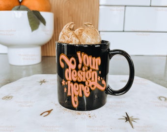 Kaffeebecher Mockup | Schwarze Tasse Mockup | 11 Unzen schwarze Tasse Mockup | Kaffeetasse Mockup | Schwarze Kaffeetasse Mockup | Tasse Mock Up | Leere Tasse Mockup