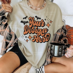 Halloween Mockup Sand Gildan 5000 Mockup | Gildan 5000 Mockup | Halloween Shirt Mockup | Oversized Mockup | Trendy Mockup