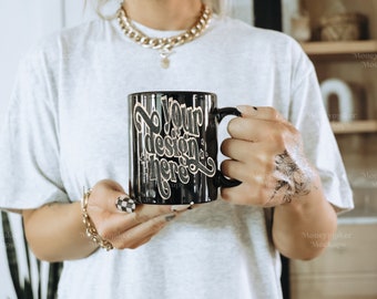 Tasse Mockup | Tasse Mock-up | Kaffeebecher Mockup | 11 Unzen schwarze Kaffeetasse Mockup | Tasse Mockup | Schwarze Kaffeetasse Mockup | Schwarze Tasse Mockup