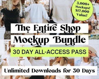 ENTIRE Shop Bundle Mockups 30 Day All-Access Pass | Bella Canvas 3001 Bundle | Gildan 18000 Bundle | Shirt Mockup Bundle | Mug Mockup Bundle