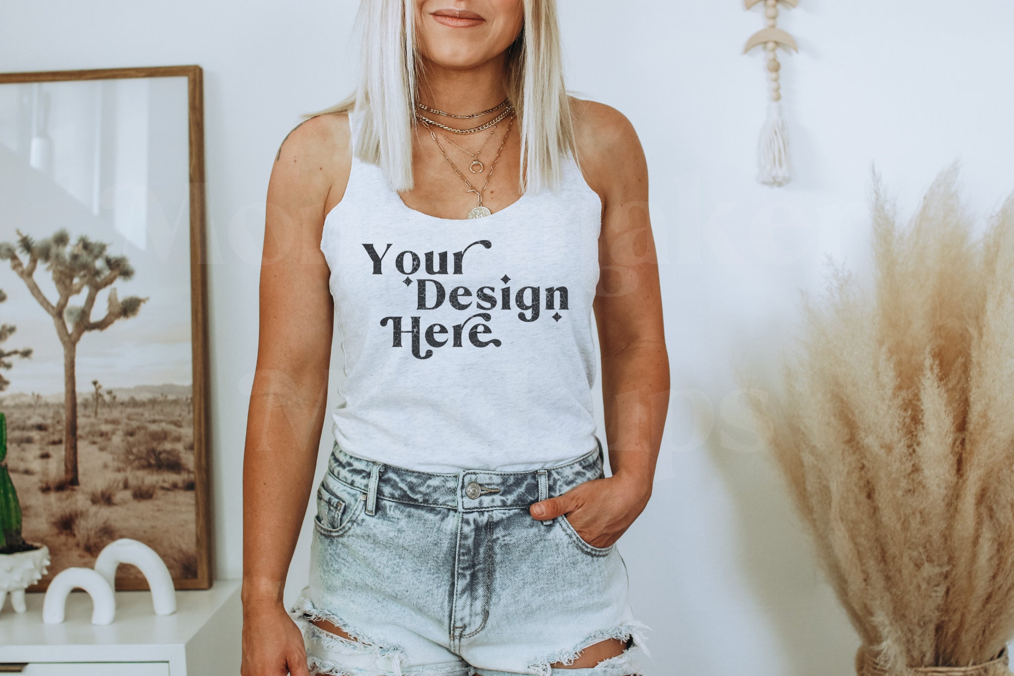 Next Level 6733 Mockup | Tank Mockup | Next Level 6733 Mockup Heather…