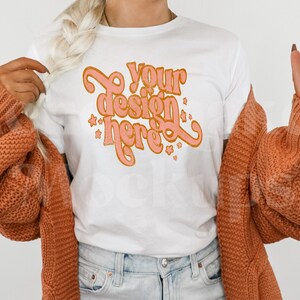 Bella Canvas 3001 Mockup | Bella Canvas White | Halloween Mockup | Autumn Mockup | Fall TShirt Mockup | Fall Mock Up | Cozy Fall Mockup