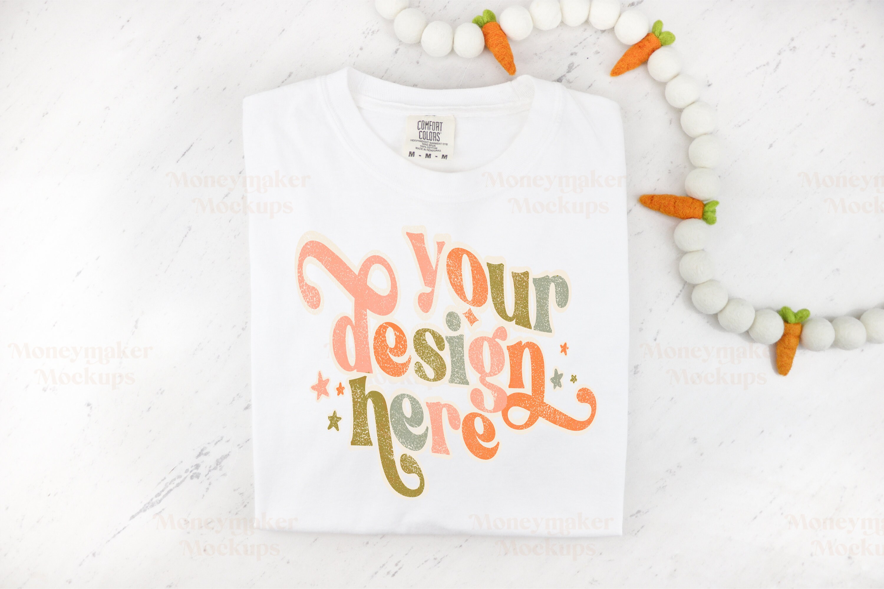 Easter Shirt Mockup | Comfort Colors 1717 Mockup | White Comfort Colors 1717 Mockup | Flat Lay Shirt Mockup | Easter Themed Shirt Mockup