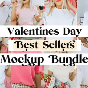 Valentines Day Mockup Bundle | Bella Canvas 3001 Mockup Bundle | Gildan 18000 Mockup Bundle | Valentines Day Shirt Mockup | Mockup Bundle