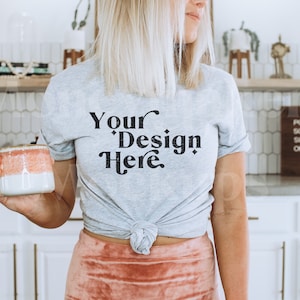 Bella Canvas 3001 Mockup | Bella Canvas Athletic Heather Shirt | Tshirt Mockup | Athletic Heather Shirt Mockup | Coffee Shirt Mock