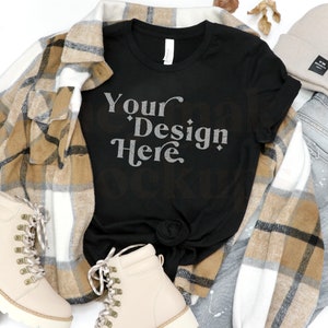 Bella Canvas 3001 Mockup | Bella Canvas Black | Fall Shirt Mockup | Autumn Mockup | Fall T-Shirt Mockup | Fall Mockup | Halloween Mockup