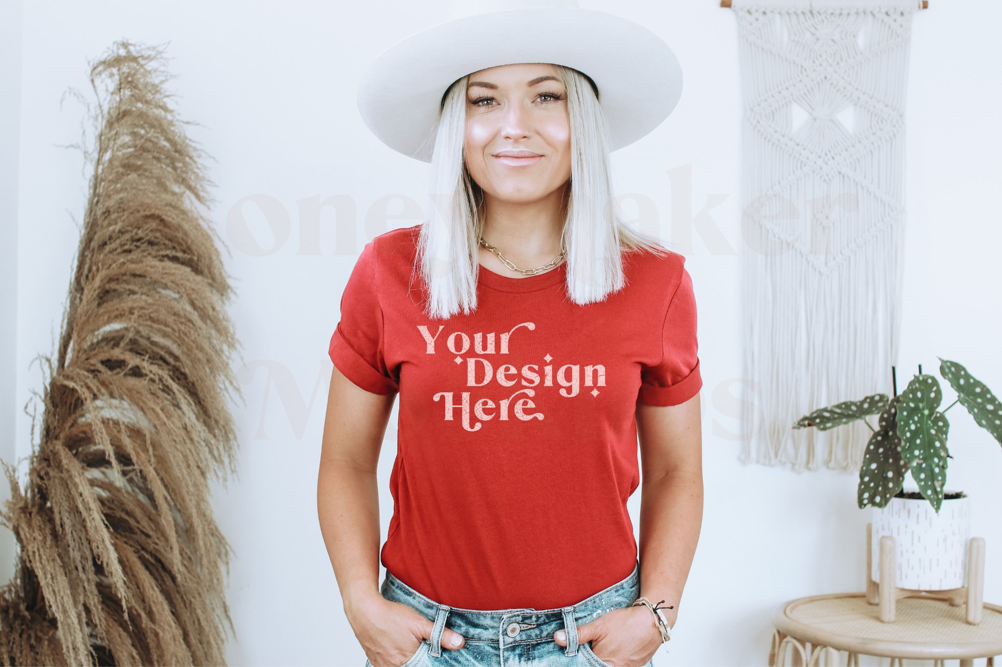 Download Bella Canvas 3001 Mockup Red Shirt Mock Cardinal Bella | Etsy