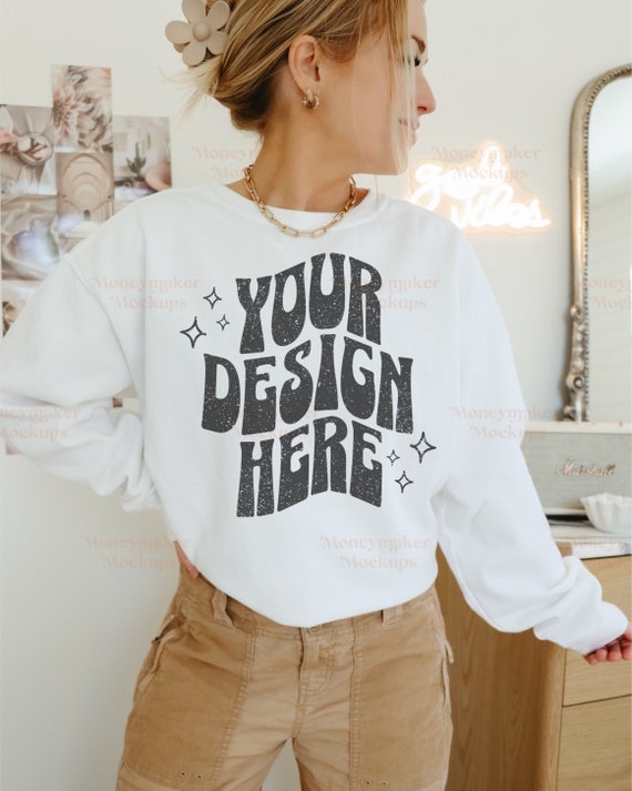 Trendy Mockup | Comfort Colors 1566 Mockup | White Comfort Colors 1566 Mockup | Aesthetic Mockup | Comfort Colors Mockup | Sweatshirt Mockup