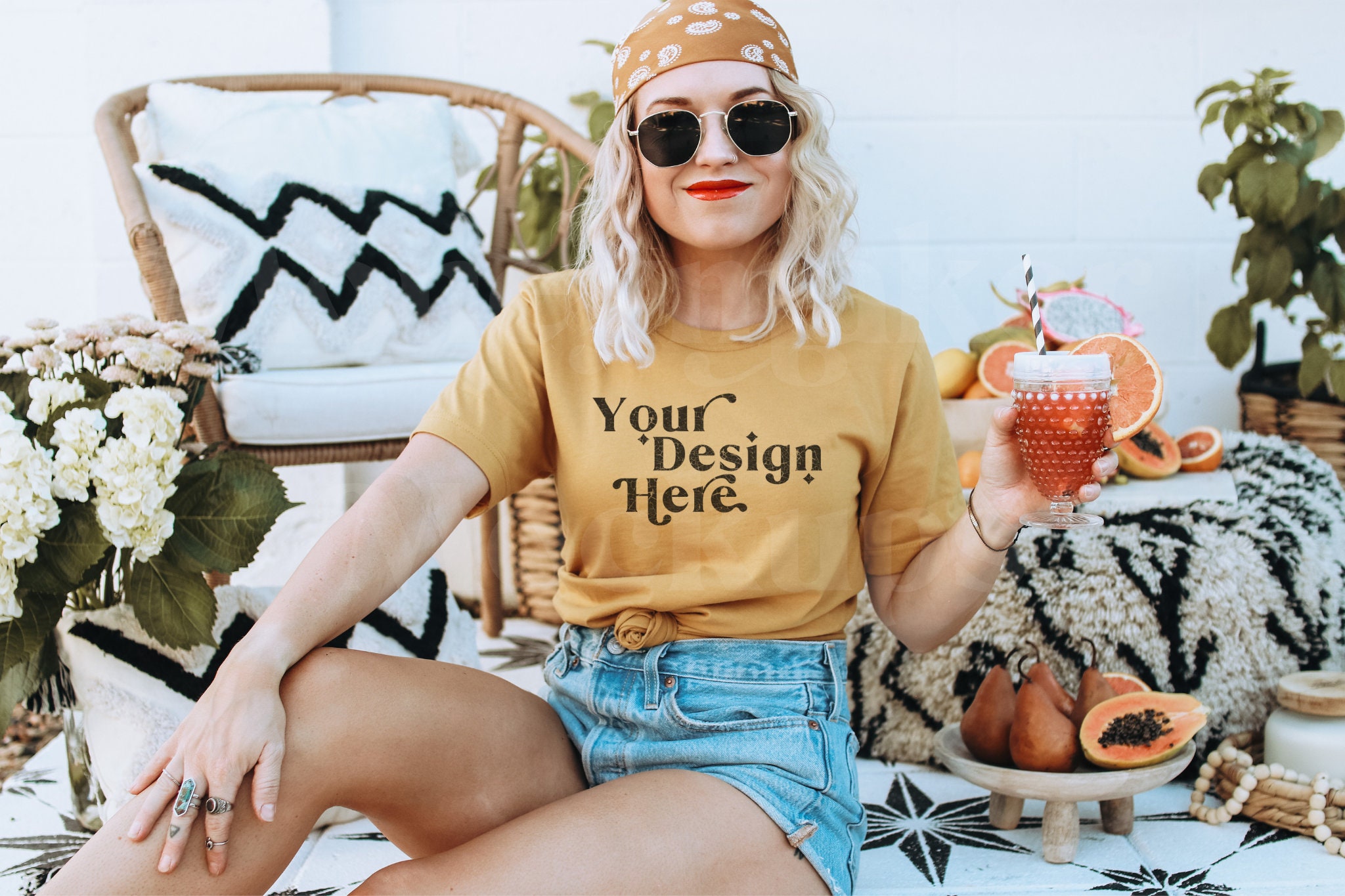 Bella Canvas 3001 Mockup | Bella Canvas Mustard Shirt | Tshirt Mockup…
