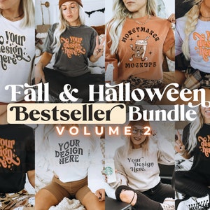 Fall and Halloween Best Seller Mockup Bundle | Mockup Bundle | Fall Mockup | Shirt Mockup Bundle | Halloween Mockup | Fall Themed Mockup