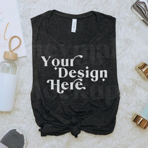 Bella Canvas 8803 Mockup | Tank Mockup | Bella Canvas 8803 Black Heather | Fitness Mockup | Gym Tanktop Mockup | Workout Tank Top Mock Up