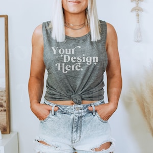 Bella Canvas 8803 Mockup | Tank Mockup | Bella Canvas 8803 Asphalt Slub | Model Mockup | Tanktop Mockup | Tank Top Mock Up | Summer Mockup