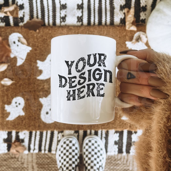 Mug Mockup | Fall Mockup | Halloween Mug Mockup | 11 oz Coffee Mug Mockup | Mug Mockup | White Coffee Mug Mockup | White Mug Mockup