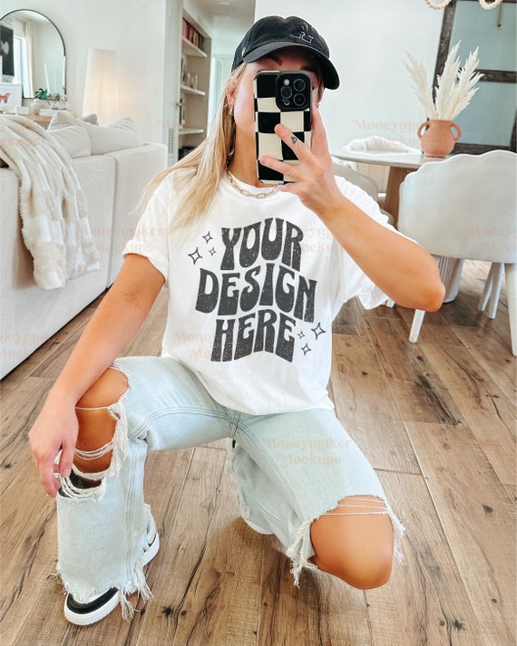 Trendy Mockup | Comfort Colors C1717 Mockup | White Comfort Colors C1717 Mockup | Oversized Mockup | Comfort Colors Mockup | Y2K Mockup