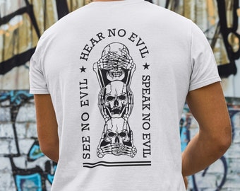 See No Evil Hear No Evil Speak No Evil Shirt, Skull Shirt, Skeleton Tshirt, Shirt With Saying, Goth Shirt, Biker Shirt, Unisex - Etsy See No Evil Hear No Evil Speak No Evil Shirt, Skull Shirt, Skeleton Tshirt, Shirt With Saying, Goth Shirt, Biker Shirt, Unisex - Etsy