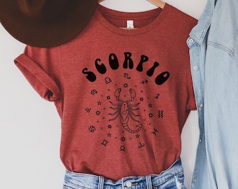 Koszulka Skorpion, Koszulka Zodiaku, Koszulka Urodzinowa Skorpiona, Prezent dla Skorpiona, Astrologia Znaków Astrologicznych Horoskop 70, Urodziny Październik Listopad