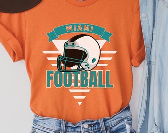 Miami Football Shirt, Vintage Style Miami Football TShirt, Retro 90s Miami Shirt, Miami Florida Sports Fan