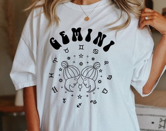 Gemini Shirt, Zodiac Shirt, Gemini Birthday Tee, Gift for Gemini, Astrology Astrological Sign Horoscope, May Birthday, June Birthday