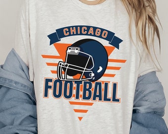 Chicago Football Shirt, Vintage Style Chicago Football TShirt, Retro 90s Chicago Shirt, Chicago Illinois Sports Fan