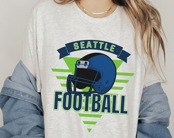 Seattle Football Shirt, Vintage Style Seattle Football TShirt, Retro 90s Seattle Shirt, Seattle Washington Sports Fan
