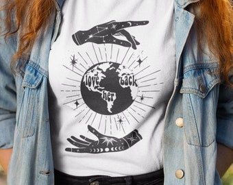 Environmental Shirt, Respect Your Mother, Earth Day, Love Her Back, Save the Earth, Climate Change Activist, Global Warming, Recycling, Boho