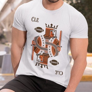 Cleveland Football Shirt, Cleveland Brownies Football King Playing Card TShirt, Cleveland King Playing Card, Cle Sports, Ohio Football