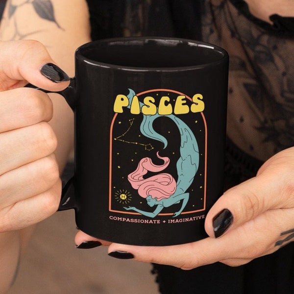 Pisces Mug, Zodiac 11 oz Coffee Mug, Pisces Constellation Astrology Mug, Pisces Birthday Gift, Pisces Horoscope, February March Birthday