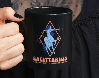 Sagittarius Mug, Zodiac 11 oz Black Coffee Mug, Sagittarius Constellation Astrology Mug, Sagittarius Birthday Gift, Sagittarius Horoscope