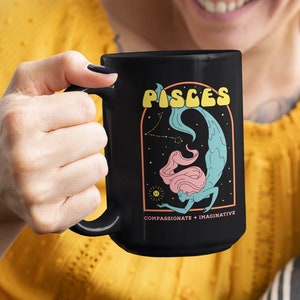 Pisces Mug, Zodiac 15 oz Coffee Mug, Pisces Constellation Astrology Mug, Pisces Birthday Gift, Pisces Horoscope, February March Birthday