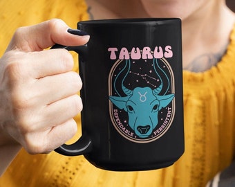 Taurus Mug, Zodiac 15 oz Coffee Mug, Taurus Constellation Astrology Mug, Taurus Birthday Gift, Taurus Horoscope, April May Birthday